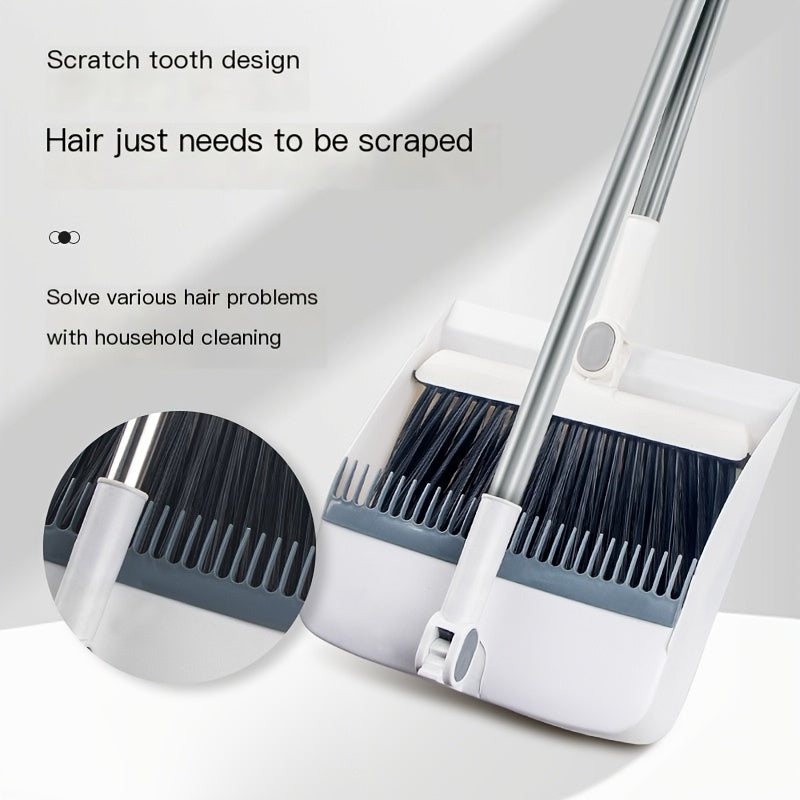 A Brand New Set of 2 Includes a 3-In-1 Broom And Dustpan That Can Rotate And Fold. This Household Broom Is Enlarged And Thickened, Perfect for Cleaning Pet Hair in The Living Room Or Bedroom. It Features a Non-Stick