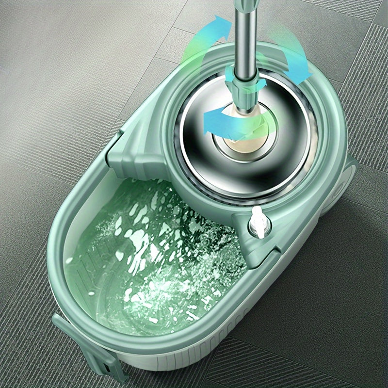 A Set Of Mops, Household Dual-drive Rotary Mops And Bucket Sets, No-wash Mops, Dry And Wet Two, Wash Two In One, 360 Degrees Option for All Kinds Of Floors