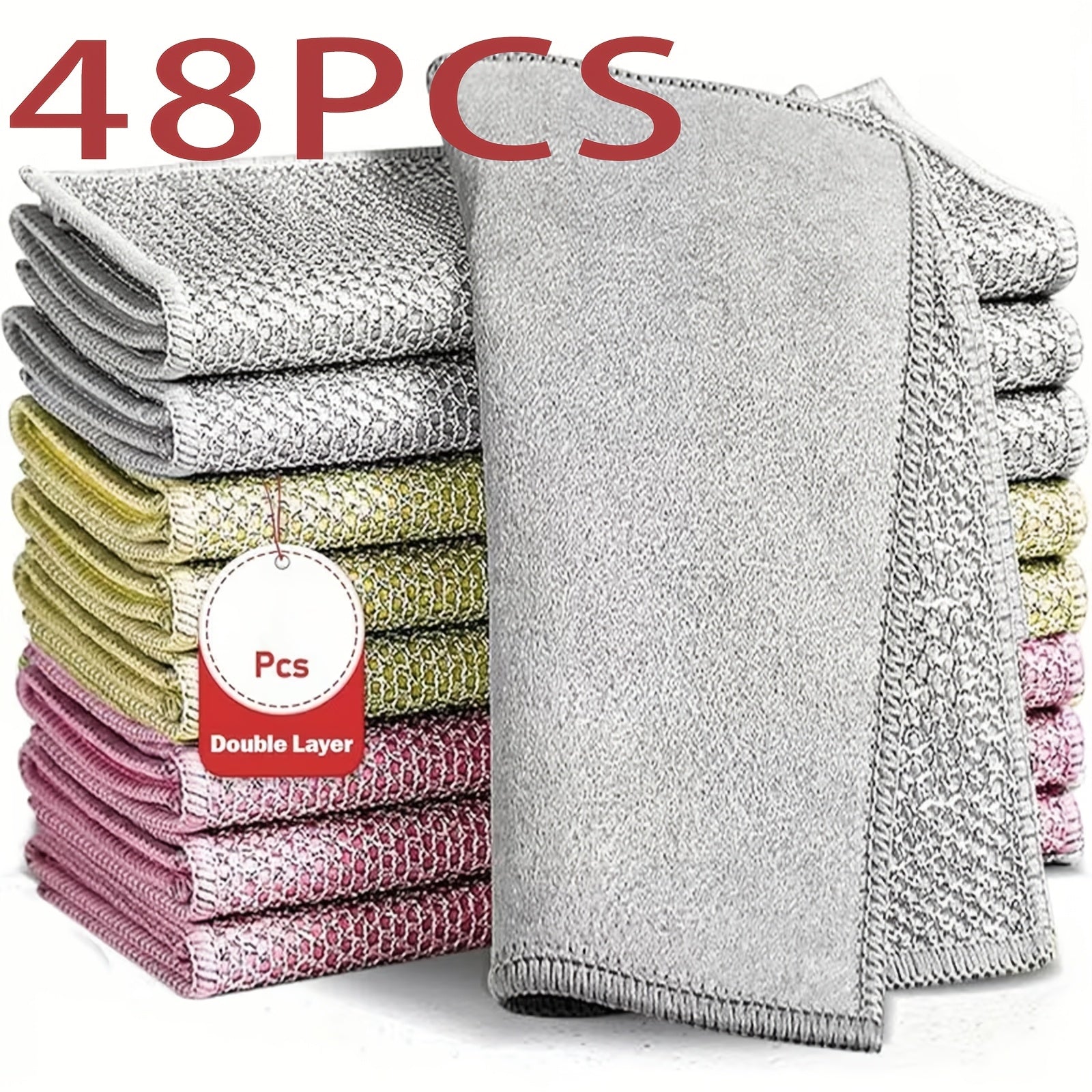 Dish Cloths for Kitchen for Christmas Time-Modern Stainless Steel Scrubber for Pans, Scratch-Resistant Cleaning Pads, Reusable Wire Dish Cloth for Kitchen Cookware Cleaning