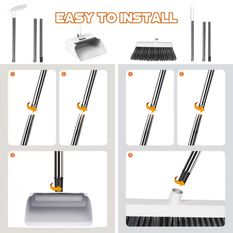 3-In-1 Foldable Broom Mop Broom Combination Set, for home Cleaning Tool Set, Efficient Cleaning, Flexible Design, Fast Dust Removal, a Good Helper 2025 for Home And Office Cleaning