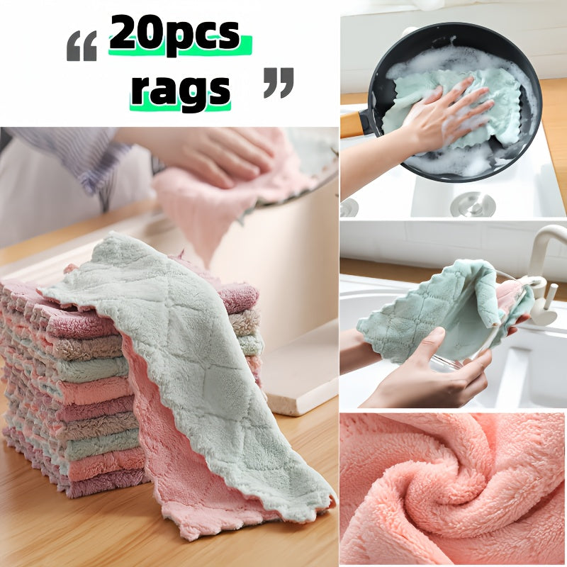 Super Absorbent Thickened Microfiber Dishcloths - Non-Shedding & Oil-Resistant Kitchen Towels, Household Chores, Highquality Textiles, Cleaning Cloths, Home Cooks, Dish Drying, Reusable Towels, Busy Households, Kitchen gifts