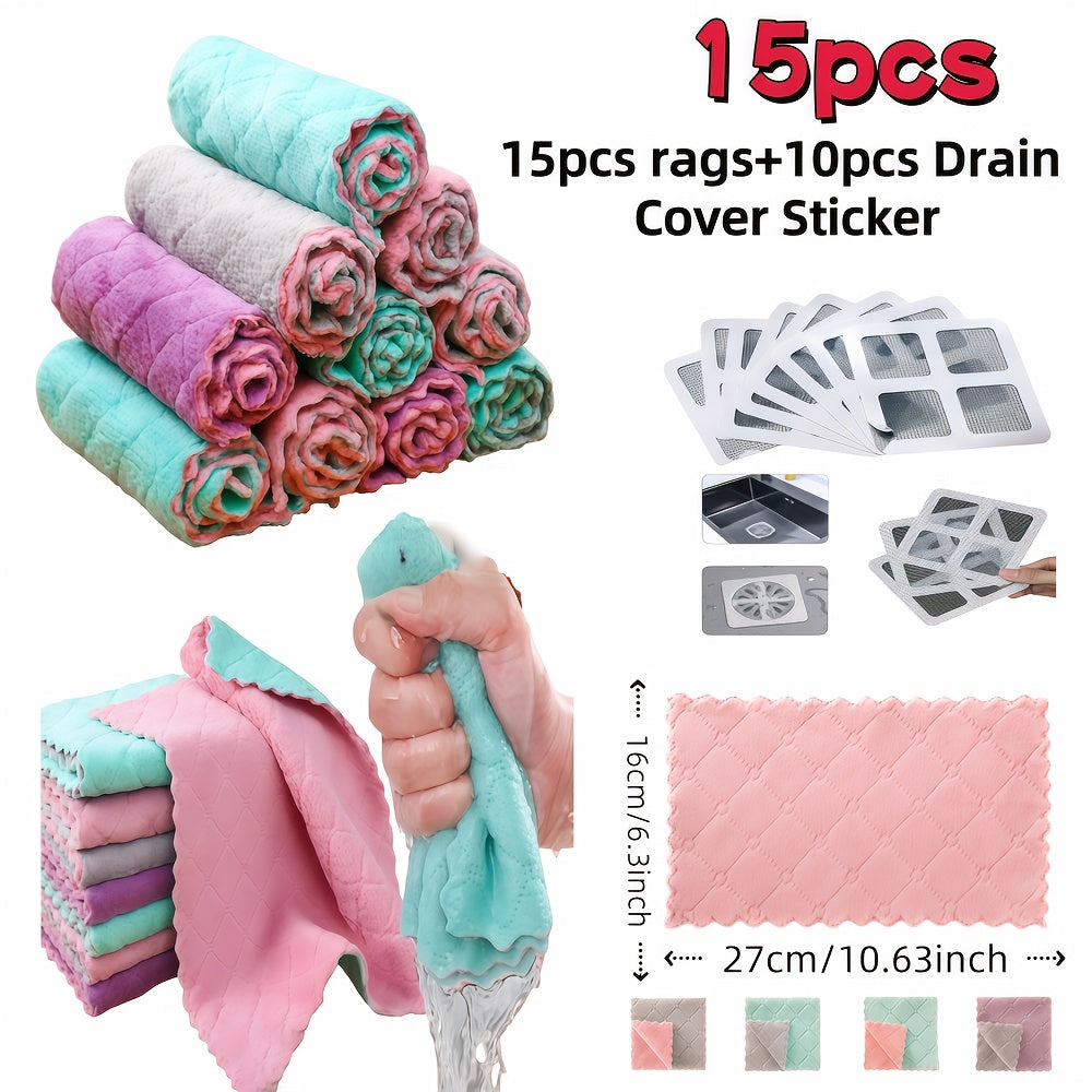 Super Absorbent Thickened Microfiber Dishcloths - Non-Shedding & Oil-Resistant Kitchen Towels, Household Chores, Highquality Textiles, Cleaning Cloths, Home Cooks, Dish Drying, Reusable Towels, Busy Households, Kitchen gifts