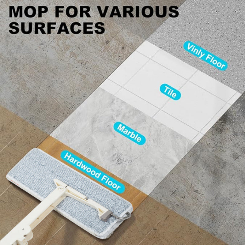 1 Mop and 1 Bucket with Wringer Set, Hands Free Flat Floor Mop and Bucket, 50\