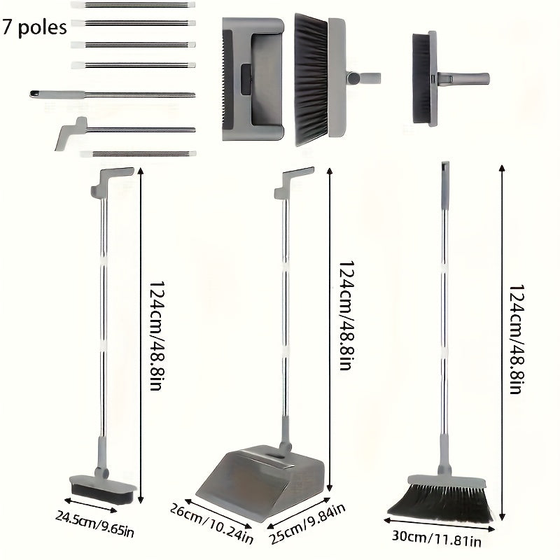 3-In-1 Foldable Broom Mop Broom Combination Set, for home Cleaning Tool Set, Efficient Cleaning, Flexible Design, Fast Dust Removal, a Good Helper 2025 for Home And Office Cleaning