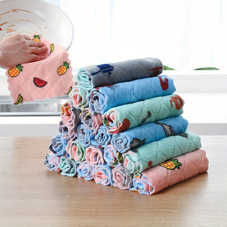 Super Absorbent Thickened Microfiber Dishcloths - Non-Shedding & Oil-Resistant Kitchen Towels, Household Chores, Highquality Textiles, Cleaning Cloths, Home Cooks, Dish Drying, Reusable Towels, Busy Households, Kitchen gifts
