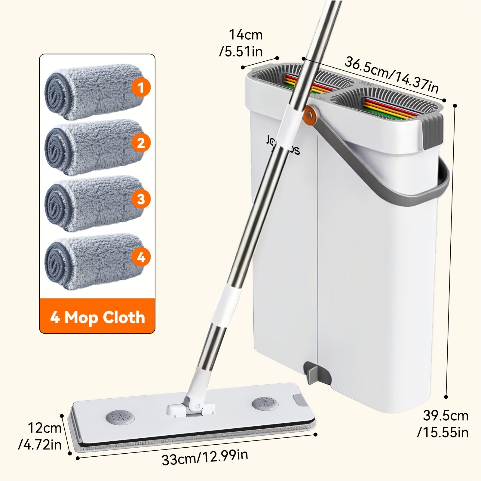 The Enhanced Mop And Bucket Set for 2025 Features 12.99\u002F15.75-Inch Dimensions And Includes 2, 4, Or 6 Ultra-Fine Fiber Pads That Are Machine Washable. It'S Ideal for Cleaning Floors in The Living Room, Bedroom, Kitchen, And Bathroom