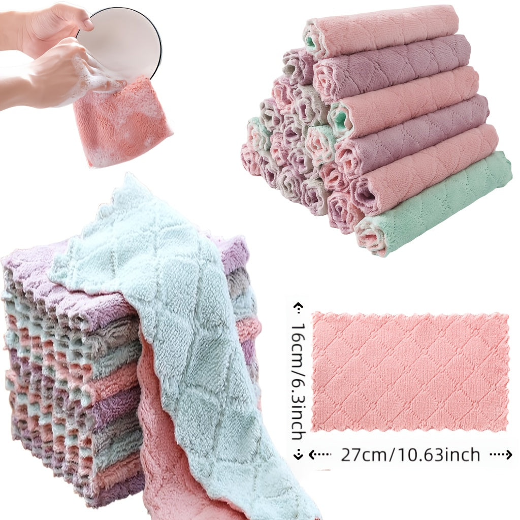 Super Absorbent Thickened Microfiber Dishcloths - Non-Shedding & Oil-Resistant Kitchen Towels, Household Chores, Highquality Textiles, Cleaning Cloths, Home Cooks, Dish Drying, Reusable Towels, Busy Households, Kitchen gifts