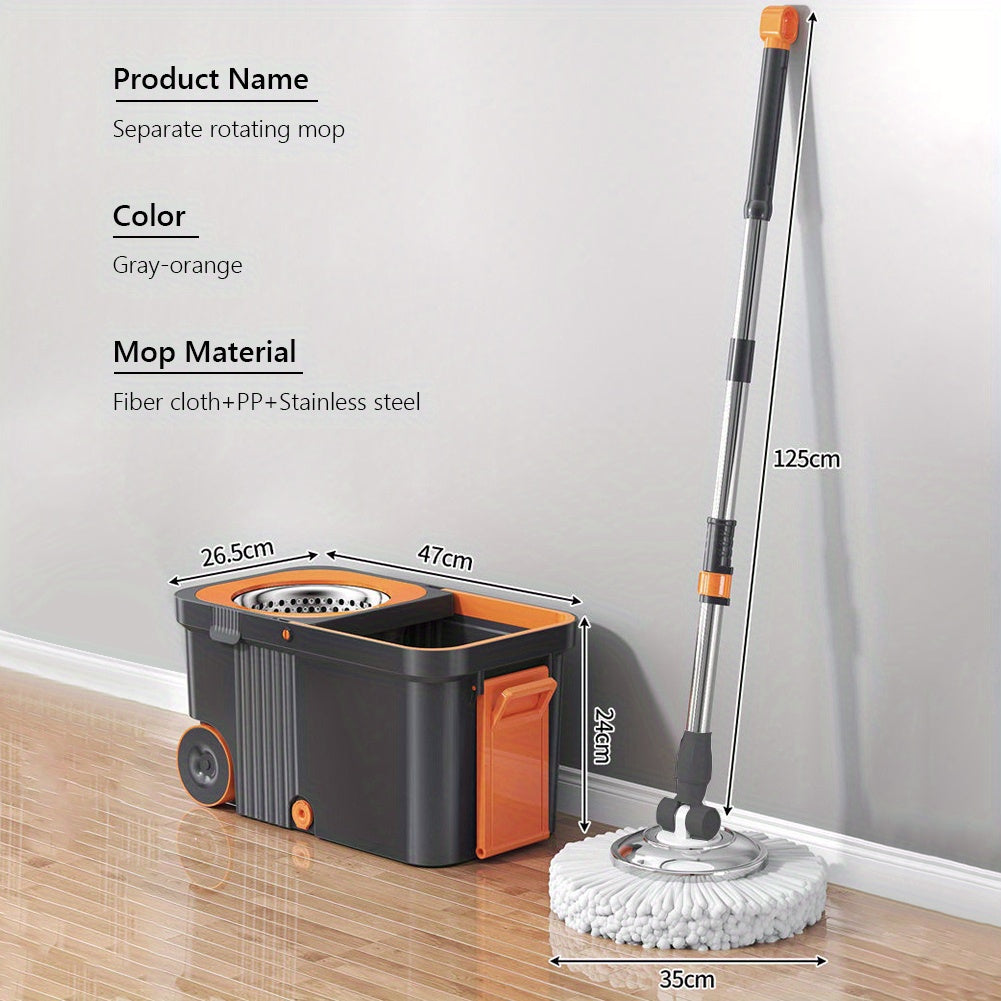 Automatic Spin Mop 360 Spinning Floor Cleaning System | Automatic Spin Mop with 6 Replacement Refills, Extended Handle, Hand-Free Automatic Dehydration for Household Cleaning