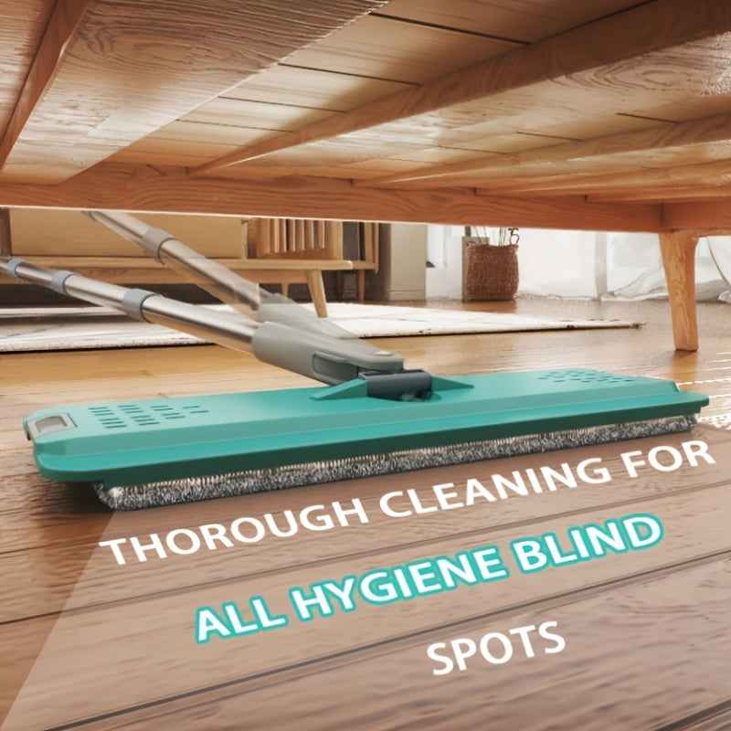 Set of Mop And Bucket Featuring a Hands-Free Flat Mop, Designed to Separate Dirty And Clean Water. Comes with Four Interchangeable Mop Pads, Ideal for Cleaning Living Rooms. The Bucket Has a Large Capacity And Can Be Used for Both Wet And Dry Cleani