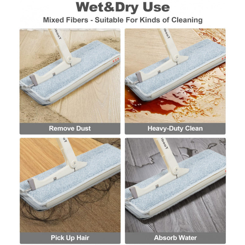 1 Mop and 1 Bucket with Wringer Set, Hands Free Flat Floor Mop and Bucket, 50\