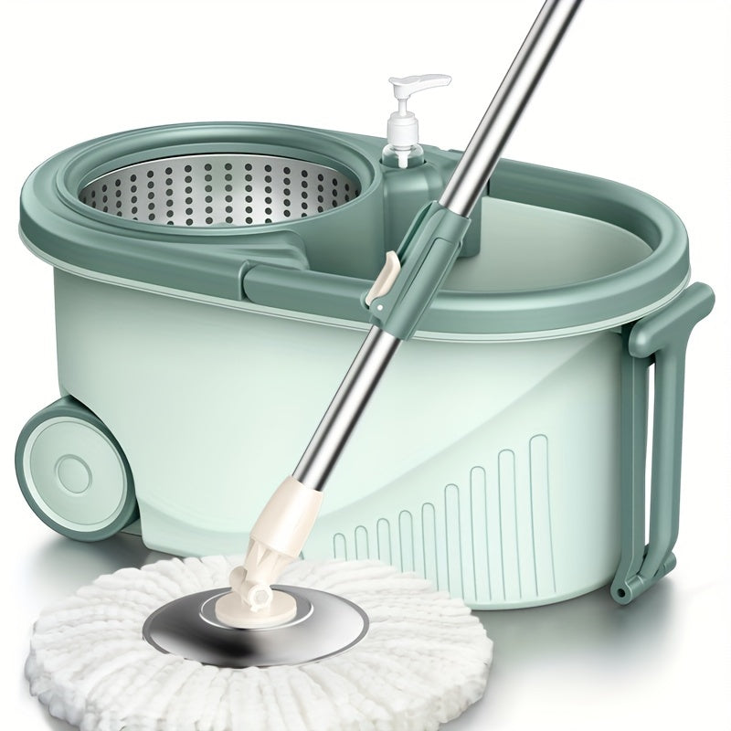 A Set Of Mops, Household Dual-drive Rotary Mops And Bucket Sets, No-wash Mops, Dry And Wet Two, Wash Two In One, 360 Degrees Option for All Kinds Of Floors
