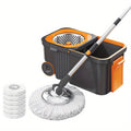 Automatic Spin Mop 360 Spinning Floor Cleaning System | Automatic Spin Mop with 6 Replacement Refills, Extended Handle, Hand-Free Automatic Dehydration for Household Cleaning