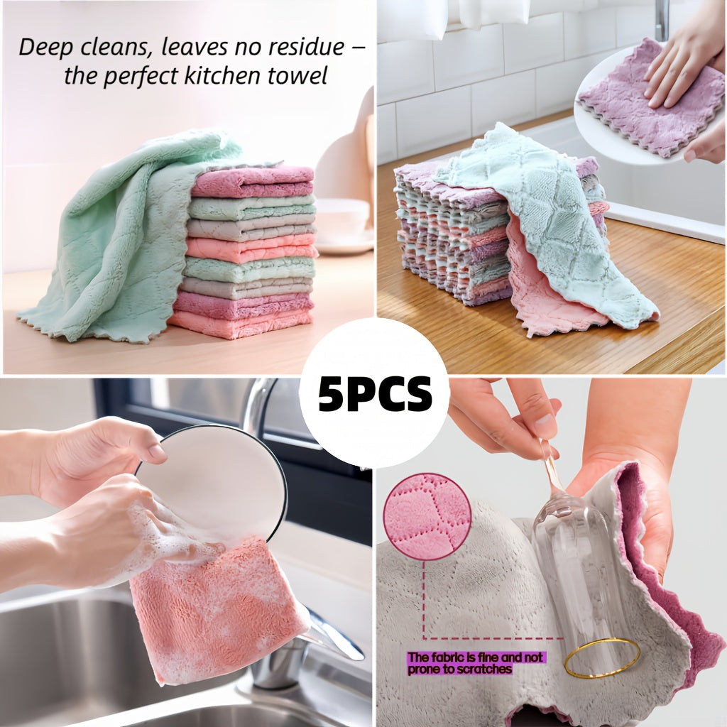 Super Absorbent Thickened Microfiber Dishcloths - Non-Shedding & Oil-Resistant Kitchen Towels, Household Chores, Highquality Textiles, Cleaning Cloths, Home Cooks, Dish Drying, Reusable Towels, Busy Households, Kitchen gifts