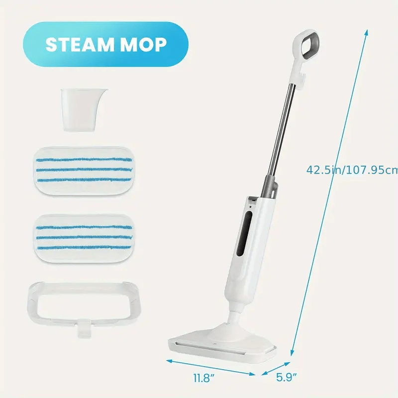 Floor Cleaning Steam Mop, Lightweight Floor Steam Cleaner for Hardwood\u002FTile\u002FLaminate Carpet, 2 Washable Pads, Blue\u002FGray