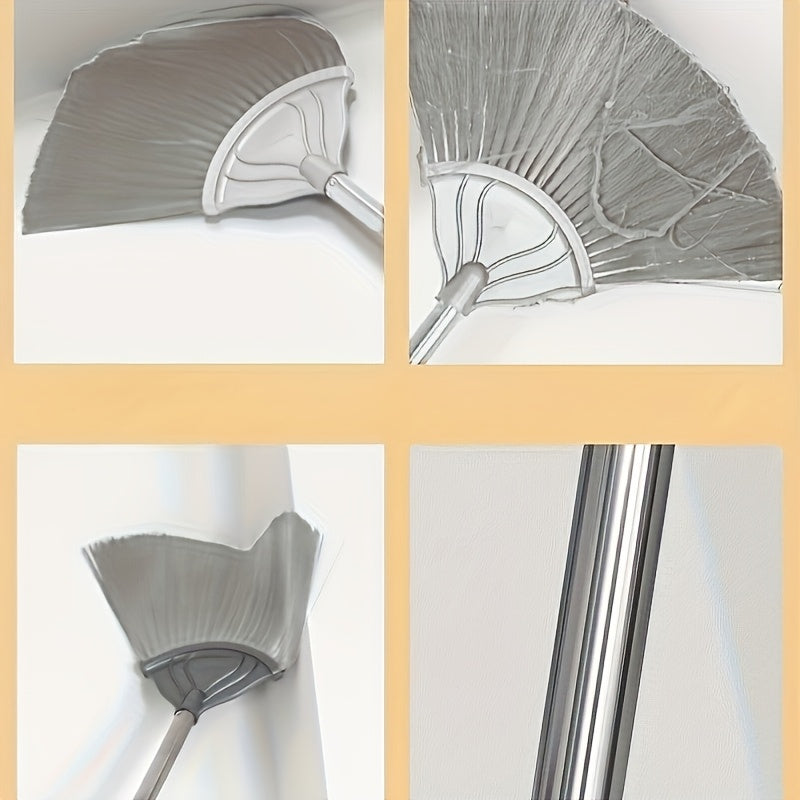 Double Headed Ultra Long Spider Web Broom With Extendable Handle, 16.32-inch Wide Brush Head - Perfect For High Ceiling Dust Removal In Shopping Malls, Homes, And Gardens