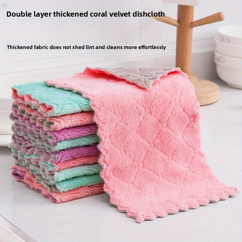 Set of 25 Microfiber Cleaning Cloths Measuring 10.24X5.91 Inches, Suitable for Both Wet And Dry Use. These Absorbent Towels Are Thickened for Various Tasks Including Kitchen Dishes, Household Dusting, Car Washing
