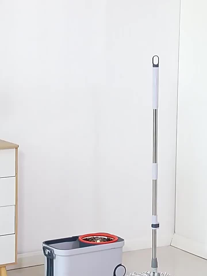 360 Spinning Floor Cleaning System with 6 Replacement Refills Extended Handle - Household Cleaning Automatic Spin Mop Hand-Free Automatic Dehydration Mop for Household Floor Cleaning