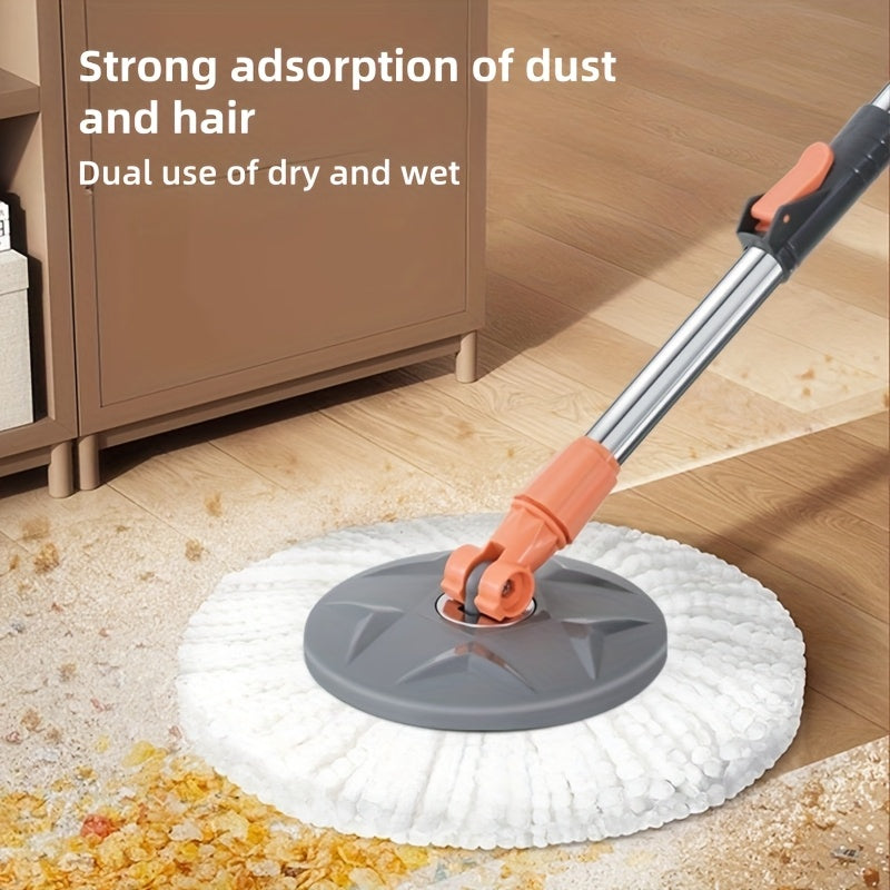 Rotating Mop And Bucket, Detachable Bucket, with Wringer Set, 360° Rotating Mop, with 3 Ultra-fine Fiberop Heads, Stainless Steel Adjustable Handle, for Floor Cleaning, Cleaning Supplies, Cleaning Tools for Home\u002Fsupermarket\u002Fschool.