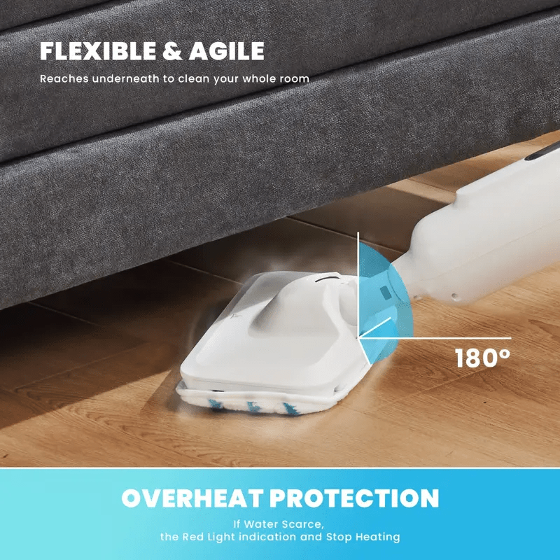 Floor Cleaning Steam Mop, Lightweight Floor Steam Cleaner for Hardwood\u002FTile\u002FLaminate Carpet, 2 Washable Pads, Blue\u002FGray