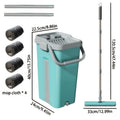 Set of Mop And Bucket Featuring a Hands-Free Flat Mop, Designed to Separate Dirty And Clean Water. Comes with Four Interchangeable Mop Pads, Ideal for Cleaning Living Rooms. The Bucket Has a Large Capacity And Can Be Used for Both Wet And Dry Cleani