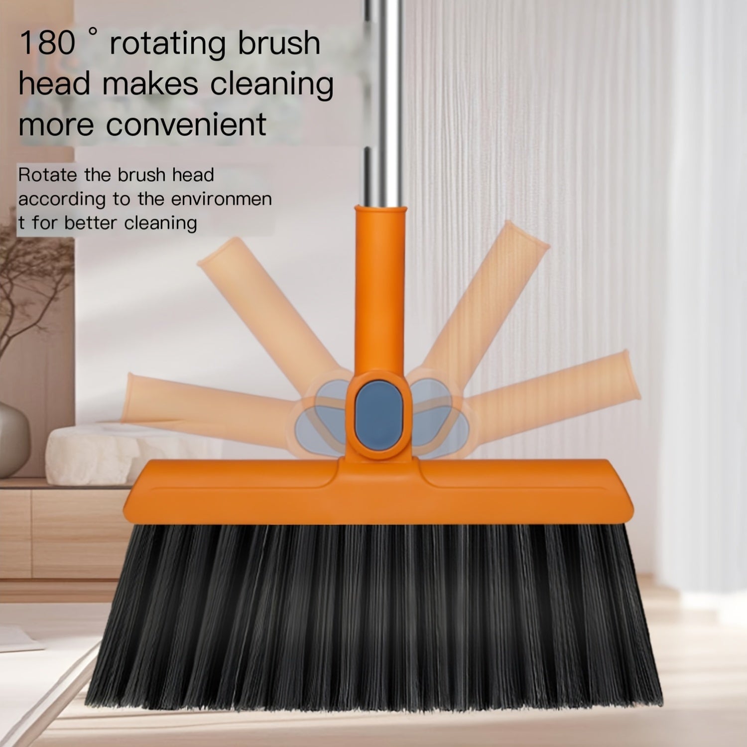 A Brand New Set of 2 Includes a 3-In-1 Broom And Dustpan That Can Rotate And Fold. This Household Broom Is Enlarged And Thickened, Perfect for Cleaning Pet Hair in The Living Room Or Bedroom. It Features a Non-Stick