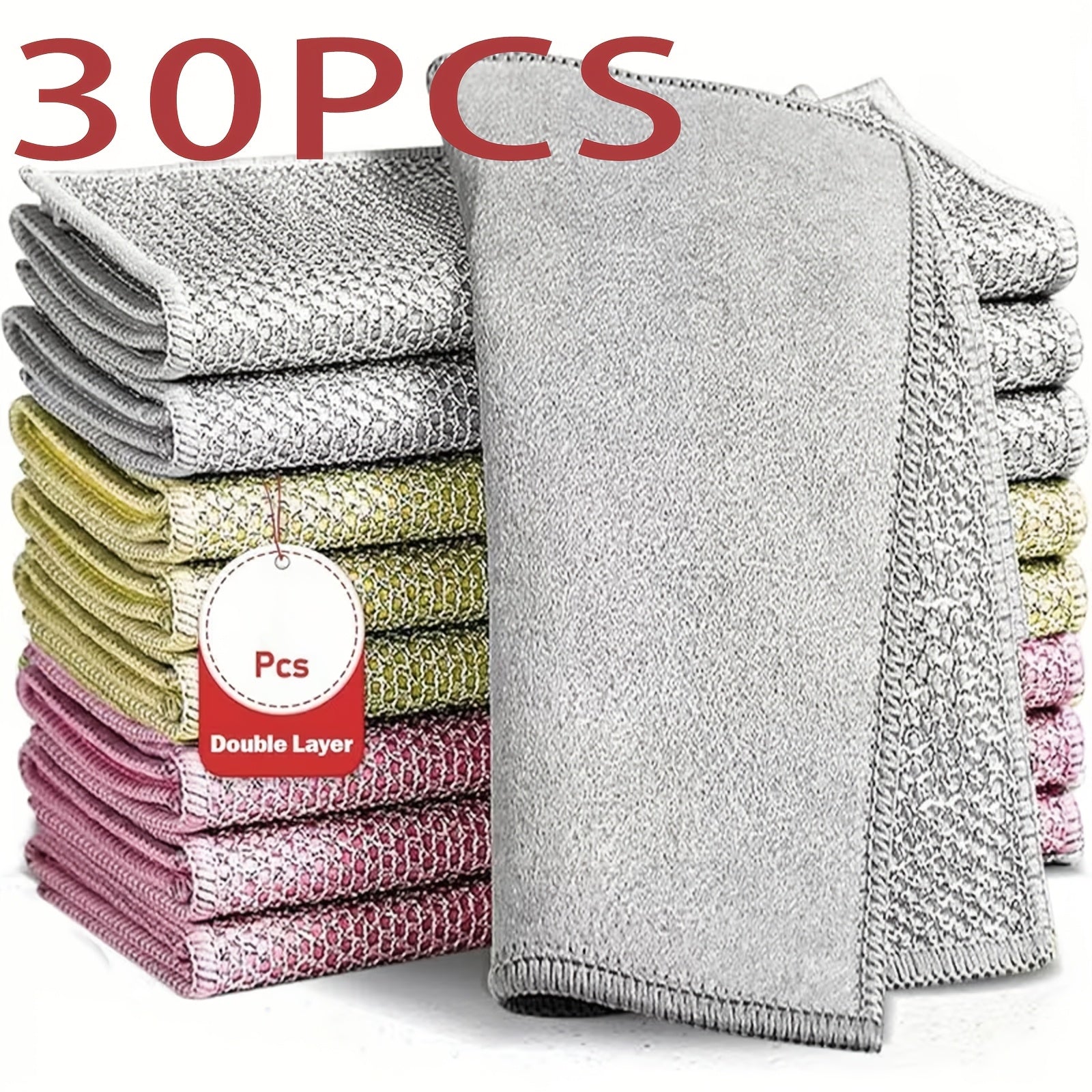 Dish Cloths for Kitchen for Christmas Time-Modern Stainless Steel Scrubber for Pans, Scratch-Resistant Cleaning Pads, Reusable Wire Dish Cloth for Kitchen Cookware Cleaning