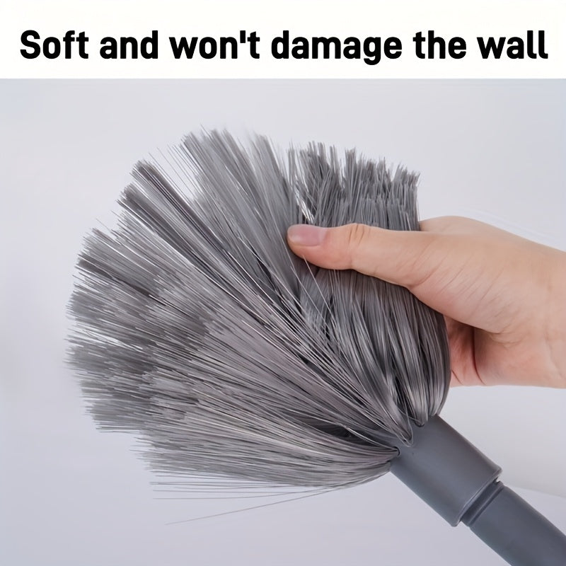 Double Headed Ultra Long Spider Web Broom With Extendable Handle, 16.32-inch Wide Brush Head - Perfect For High Ceiling Dust Removal In Shopping Malls, Homes, And Gardens