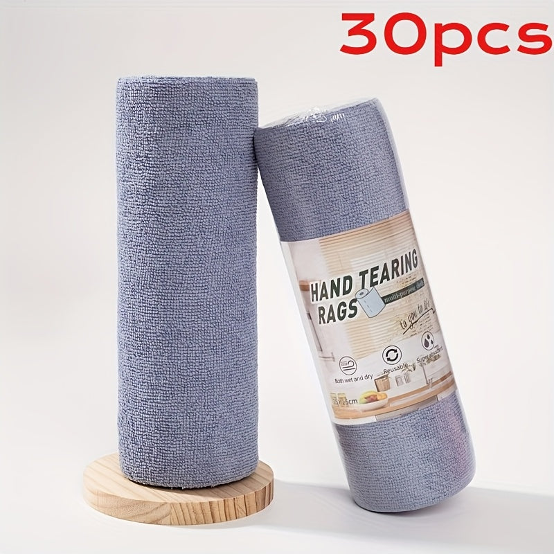 1 roll of 30 reusable cleaning wipes, household kitchen cloth, car cleaning cloth, RV cleaning tools, microfiber towel roll, dishwasher cloth replacement, cleaning supplies, cleaning tools